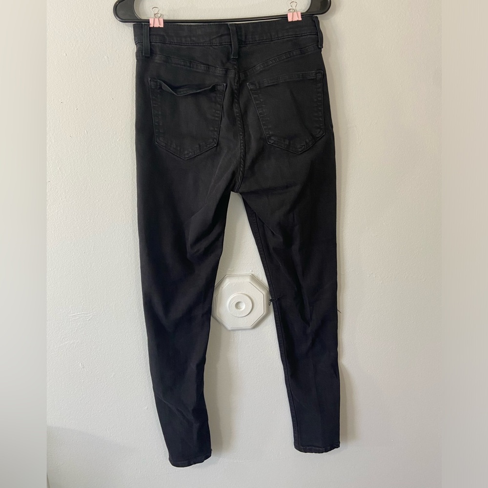 Topshop Black Distressed Skinny Jeans - Picture 2 of 4